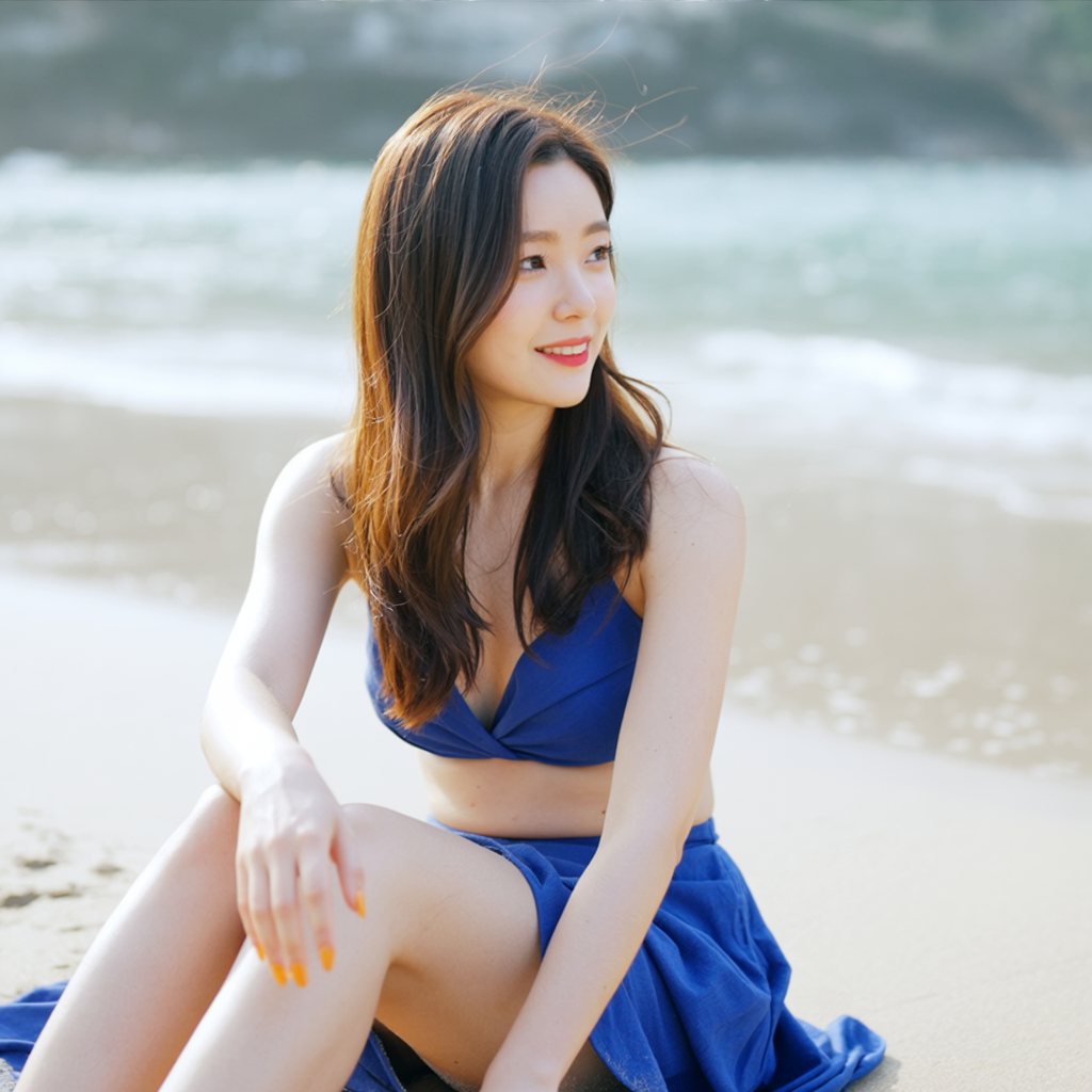 우아한 저녁 드레스를 입은 모습